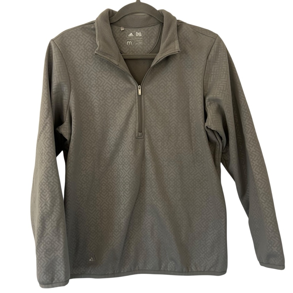 Gray Adidas Quarter Zip Warm Jacket Athletic Golf Fleece Women’s Size Medium Fit